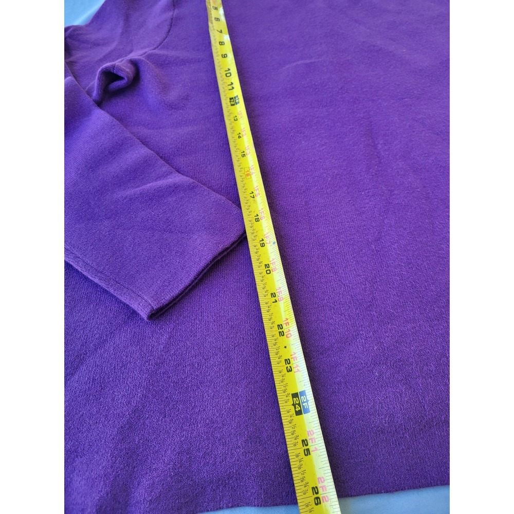 J. Jill Purple Solid Knit Mock Neck Long Sleeve Stretch Pullover Sweater M - Picture 6 of 7